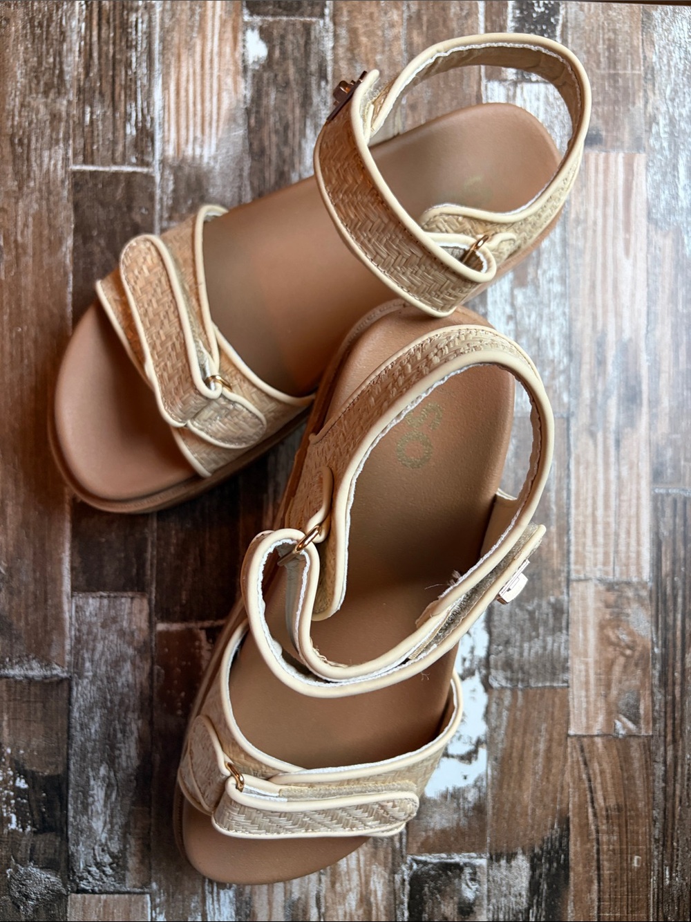 NEW Woven Platform Sandals in Natural Beige - Women's Summer Slide 8.5
